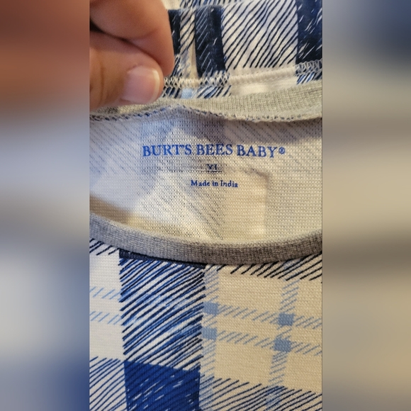 NWOT Adults Burt's Bees Baby Blue and white pajama set - Picture 3 of 6